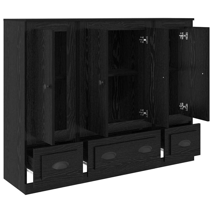 Bufet cu sertar 3 pcs Stejar Negru Lemn compozit - WALTI WALTI