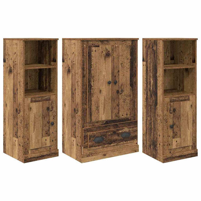 Bufet cu sertar 3 pcs Lemn Vechi Lemn compozit - WALTI WALTI