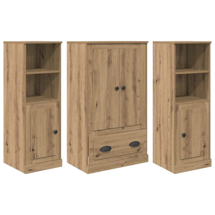 Bufet cu sertar 3 pcs Stejar Artizanal Lemn compozit - WALTI WALTI