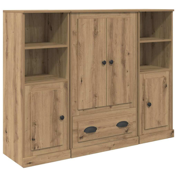 Bufet cu sertar 3 pcs Stejar Artizanal Lemn compozit - WALTI WALTI