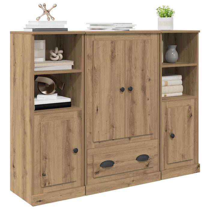 Bufet cu sertar 3 pcs Stejar Artizanal Lemn compozit - WALTI WALTI