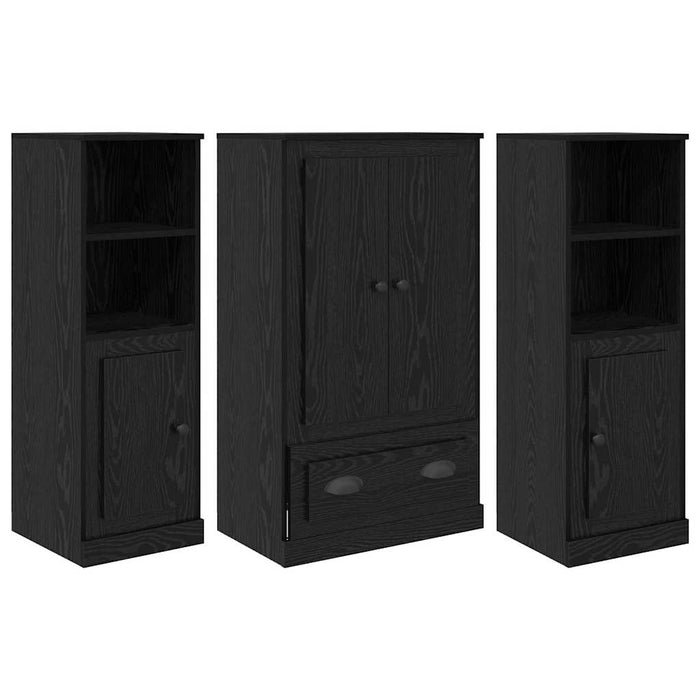 Bufet cu sertar 3 pcs Stejar Negru Lemn compozit - WALTI WALTI
