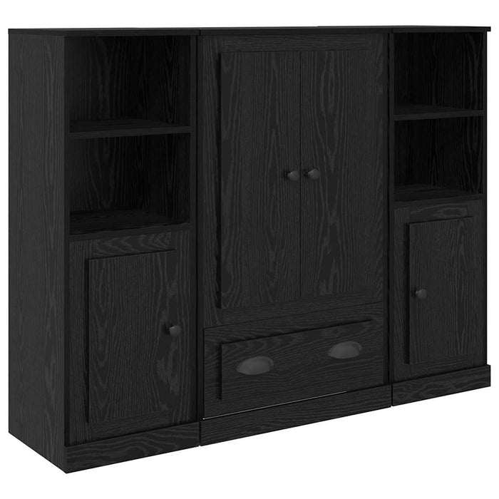 Bufet cu sertar 3 pcs Stejar Negru Lemn compozit - WALTI WALTI