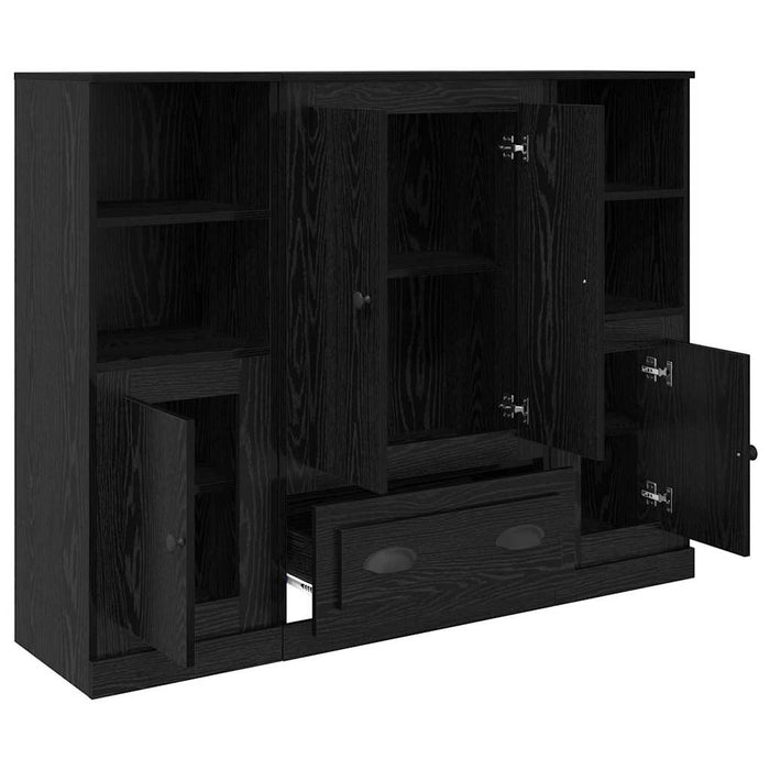 Bufet cu sertar 3 pcs Stejar Negru Lemn compozit - WALTI WALTI