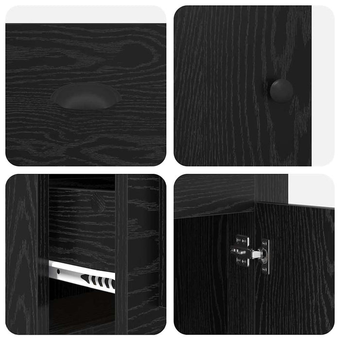 Birou cu dulap Stejar Negru 154,5 x 50 x 75 cm Lemn compozit - WALTI WALTI