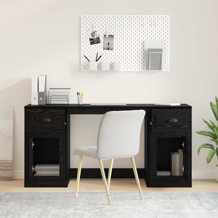Birou cu dulap Stejar Negru 154,5 x 50 x 75 cm Lemn compozit - WALTI WALTI