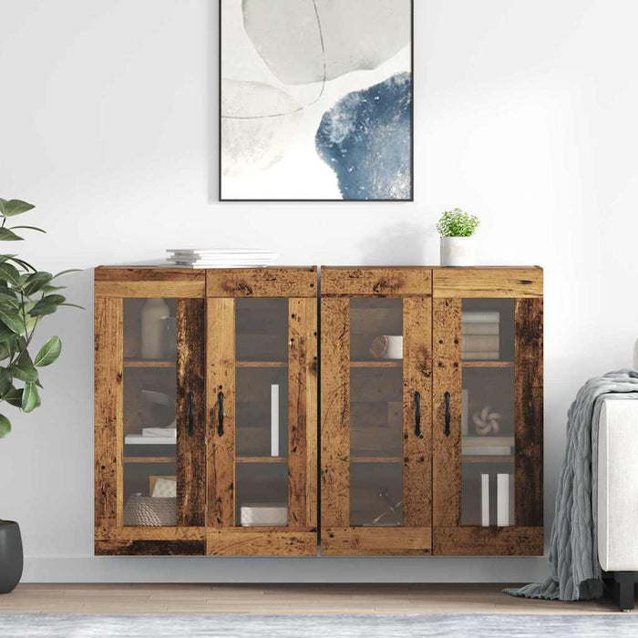 Mobilier cu Montaj pe Perete 2 pcs Lemn Vechi 69,5 x 34 x 90 cm - WALTI WALTI