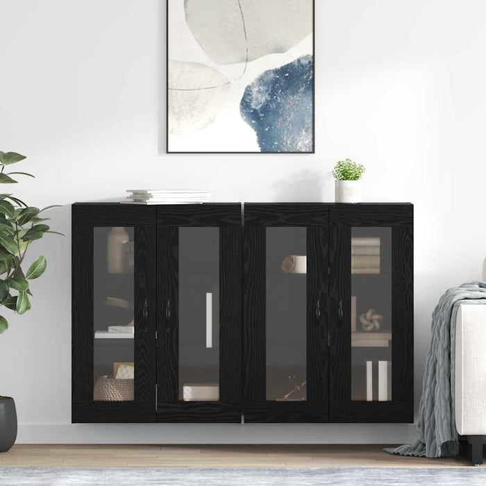 Mobilier cu Montaj pe Perete 2 pcs Stejar Negru - WALTI WALTI