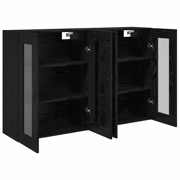 Mobilier cu Montaj pe Perete 2 pcs Stejar Negru - WALTI WALTI