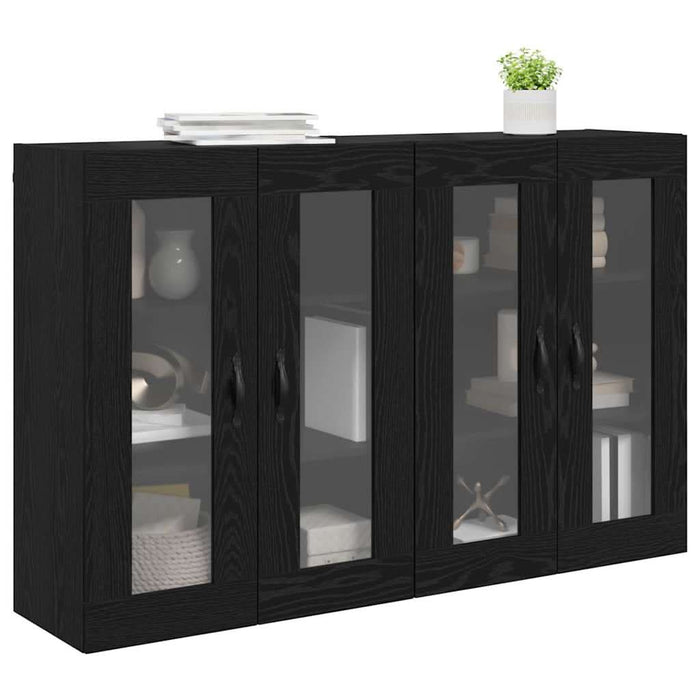 Mobilier cu Montaj pe Perete 2 pcs Stejar Negru - WALTI WALTI