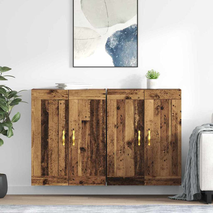 Cabinet suspendat Pe perete 2 pcs Lemn vechi 69,5 x 34 x 90 cm - WALTI WALTI