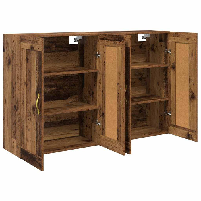 Cabinet suspendat Pe perete 2 pcs Lemn vechi 69,5 x 34 x 90 cm - WALTI WALTI