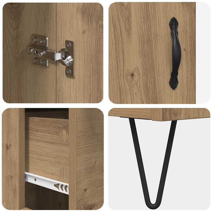 Bufet Stejar Artizanal 69,5 x 34 x 180 cm Lemn compozit - WALTI WALTI