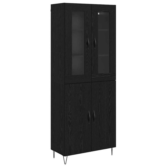 Bufet Stejar alb și negru 69,5 x 34 x 180 cm Lemn compozit - WALTI WALTI