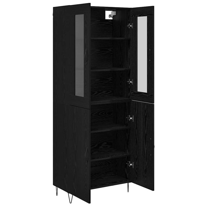 Bufet Stejar alb și negru 69,5 x 34 x 180 cm Lemn compozit - WALTI WALTI