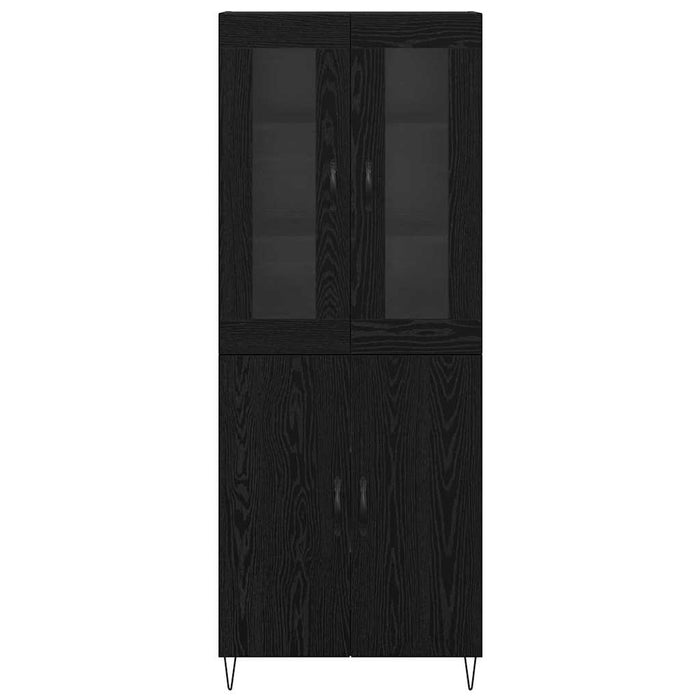 Bufet Stejar alb și negru 69,5 x 34 x 180 cm Lemn compozit - WALTI WALTI