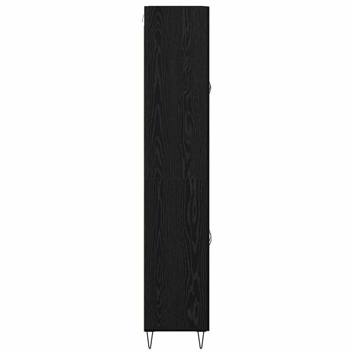 Bufet Stejar alb și negru 69,5 x 34 x 180 cm Lemn compozit - WALTI WALTI