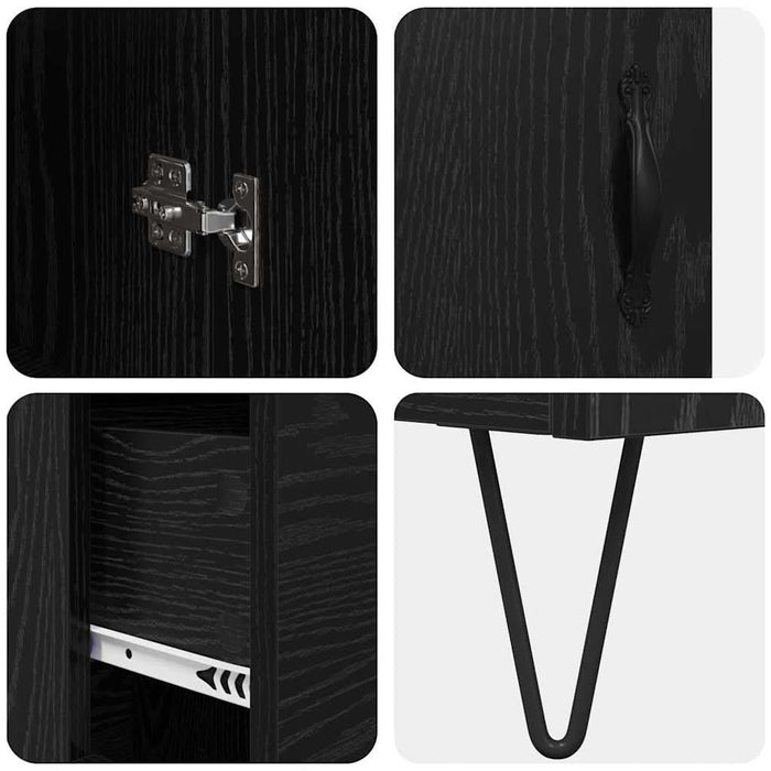 Bufet cu sertar Stejar Negru 69,5 x 34 x 180 cm Lemn compozit - WALTI WALTI