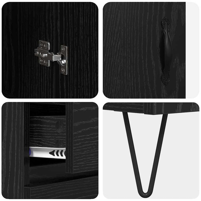Bufet cu sertar Stejar Negru 69,5 x 34 x 180 cm Lemn compozit - WALTI WALTI