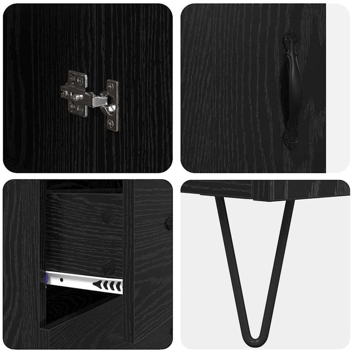 Bufet cu sertar Stejar Negru 69,5 x 34 x 180 cm Lemn compozit - WALTI WALTI