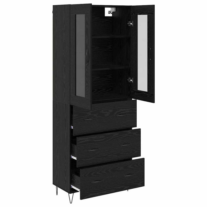 Bufet cu sertar Stejar Negru 69,5 x 34 x 180 cm Lemn compozit - WALTI WALTI