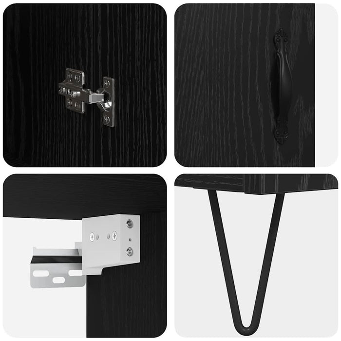 Bufet Stejar Negru 69,5 x 34 x 180 cm Lemn compozit - WALTI WALTI