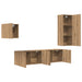 Cabinet TV Pe perete 4 pcs Stejar Artizanal Lemn compozit - WALTI WALTI