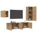 Cabinet TV Pe perete 4 pcs Stejar Artizanal Lemn compozit - WALTI WALTI