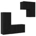 Unitate TV de Perete Pe perete 4 pcs Stejar Negru Lemn compozit - WALTI WALTI