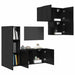 Unitate TV de Perete Pe perete 4 pcs Stejar Negru Lemn compozit - WALTI WALTI