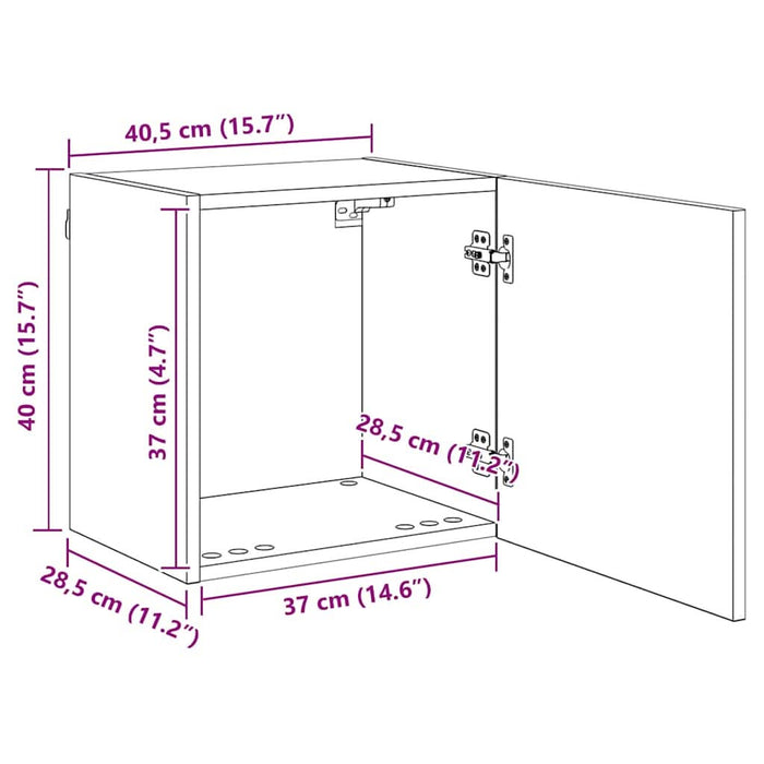 Unitate TV de Perete Pe perete 4 pcs Stejar Negru Lemn compozit - WALTI WALTI