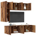 Unitate TV de Perete Pe perete 5 pcs Lemn Vechi Lemn compozit - WALTI WALTI