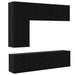 Unitate TV de Perete Pe perete 5 pcs Stejar Negru Lemn compozit - WALTI WALTI