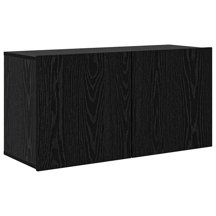 Unitate TV de Perete Pe perete 5 pcs Stejar Negru Lemn compozit - WALTI WALTI