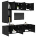 Unitate TV de Perete Pe perete 5 pcs Stejar Negru Lemn compozit - WALTI WALTI