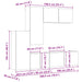 Unitate TV de Perete Pe perete 5 pcs Lemn Vechi Lemn compozit - WALTI WALTI