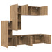 Unitate TV de Perete 5 pcs Stejar Artizanal Lemn compozit - WALTI WALTI