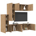 Unitate TV de Perete 5 pcs Stejar Artizanal Lemn compozit - WALTI WALTI
