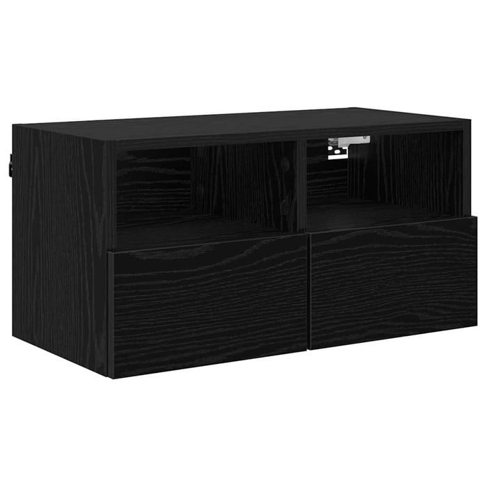 Unități pentru Pereți de TV 4 pcs Stejar Negru Lemn compozit - WALTI WALTI