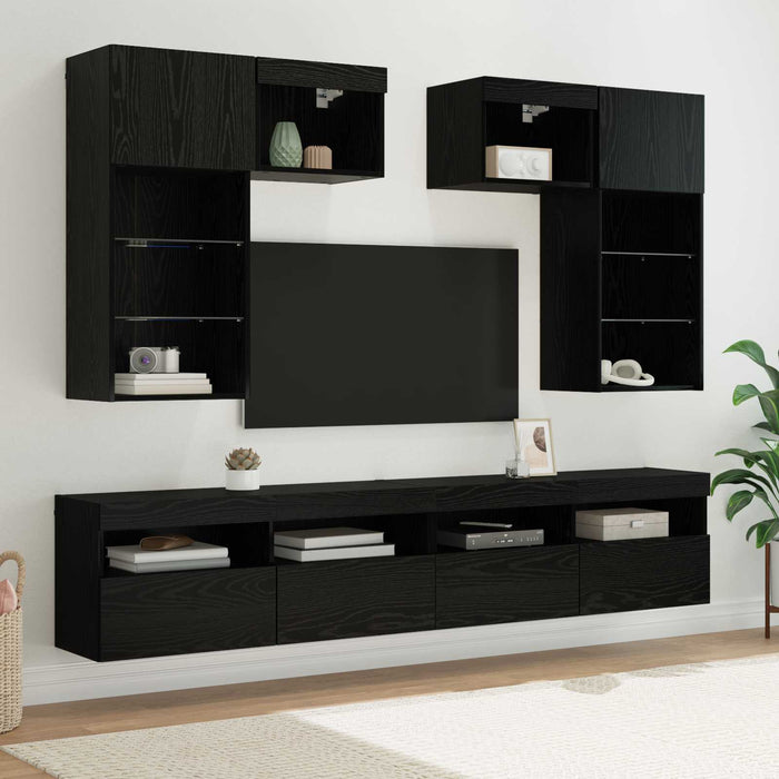 Unități pentru Pereți de TV Pe perete 6 pcs Stejar Artizanal - WALTI WALTI