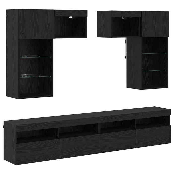 Unități pentru Pereți de TV Pe perete 6 pcs Stejar Artizanal - WALTI WALTI