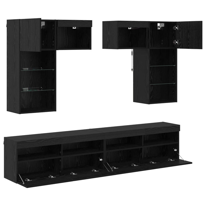 Unități pentru Pereți de TV Pe perete 6 pcs Stejar Artizanal - WALTI WALTI