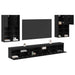 Set Dulap pentru Televizor Montat pe Perete 7 pcs Stejar Negru - WALTI WALTI
