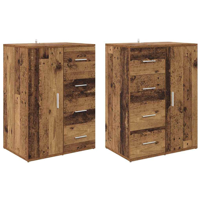 Bufeturi Corona 2 pcs Lemn Vechi 59 x 39 x 80 cm Lemn compozit - WALTI WALTI