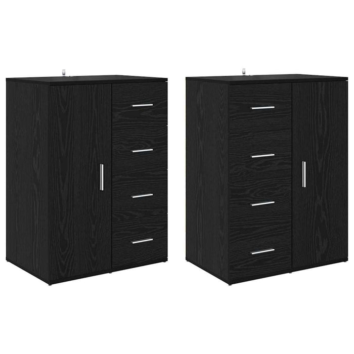 Bufeturi cu sertar Corona 2 pcs Stejar Negru 59 x 39 x 80 cm - WALTI WALTI