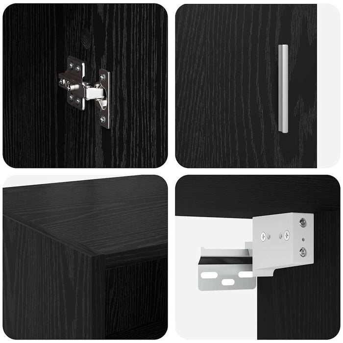 Dulap de depozitare Pe perete Stejar Negru 80 x 42,5 x 225 cm - WALTI WALTI