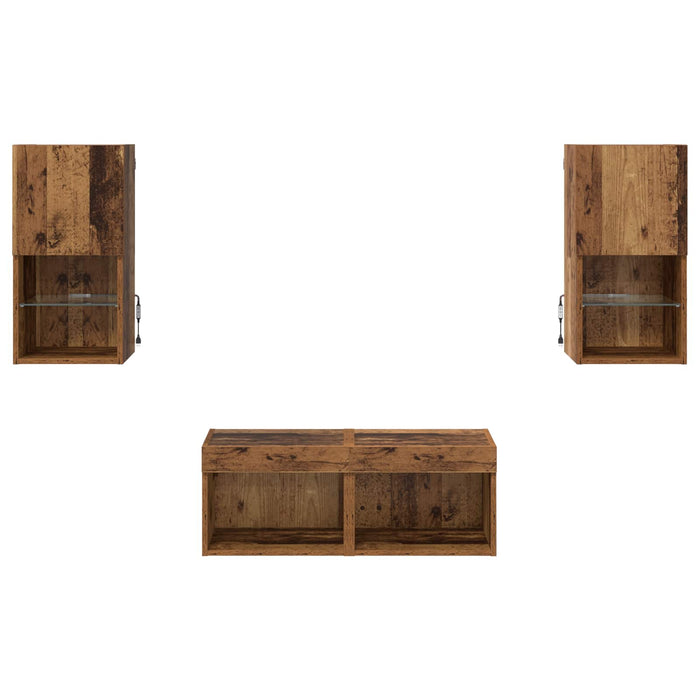 Dulapuri pentru TV Pe perete 4 pcs Lemn Vechi Lemn compozit - WALTI WALTI