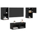Dulapuri pentru TV Pe perete 4 pcs Stejar Negru Lemn compozit - WALTI WALTI