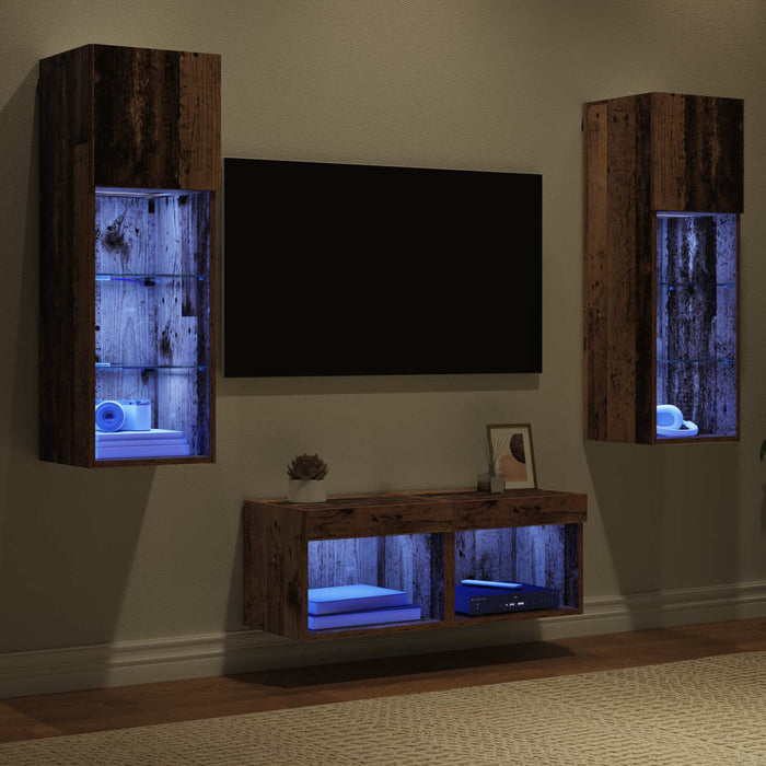 Dulapuri pentru TV 4 pcs Stejar Artizanal 40 x 30 x 30 cm - WALTI WALTI