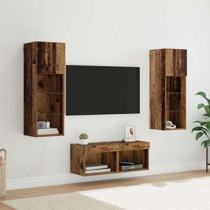 Dulapuri pentru TV 4 pcs Stejar Artizanal 40 x 30 x 30 cm - WALTI WALTI